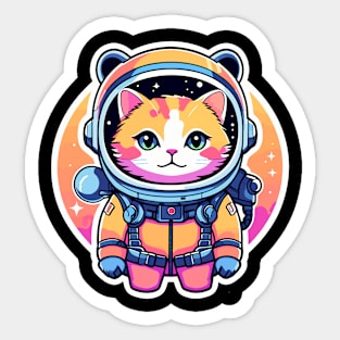 Cat Astronaut Illustration Sticker